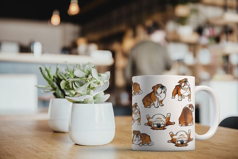 MUGBREW English Bulldog Funny Playful Postures Ceramic Coffee Mug Tea Cup, 11 OZ - Image 5